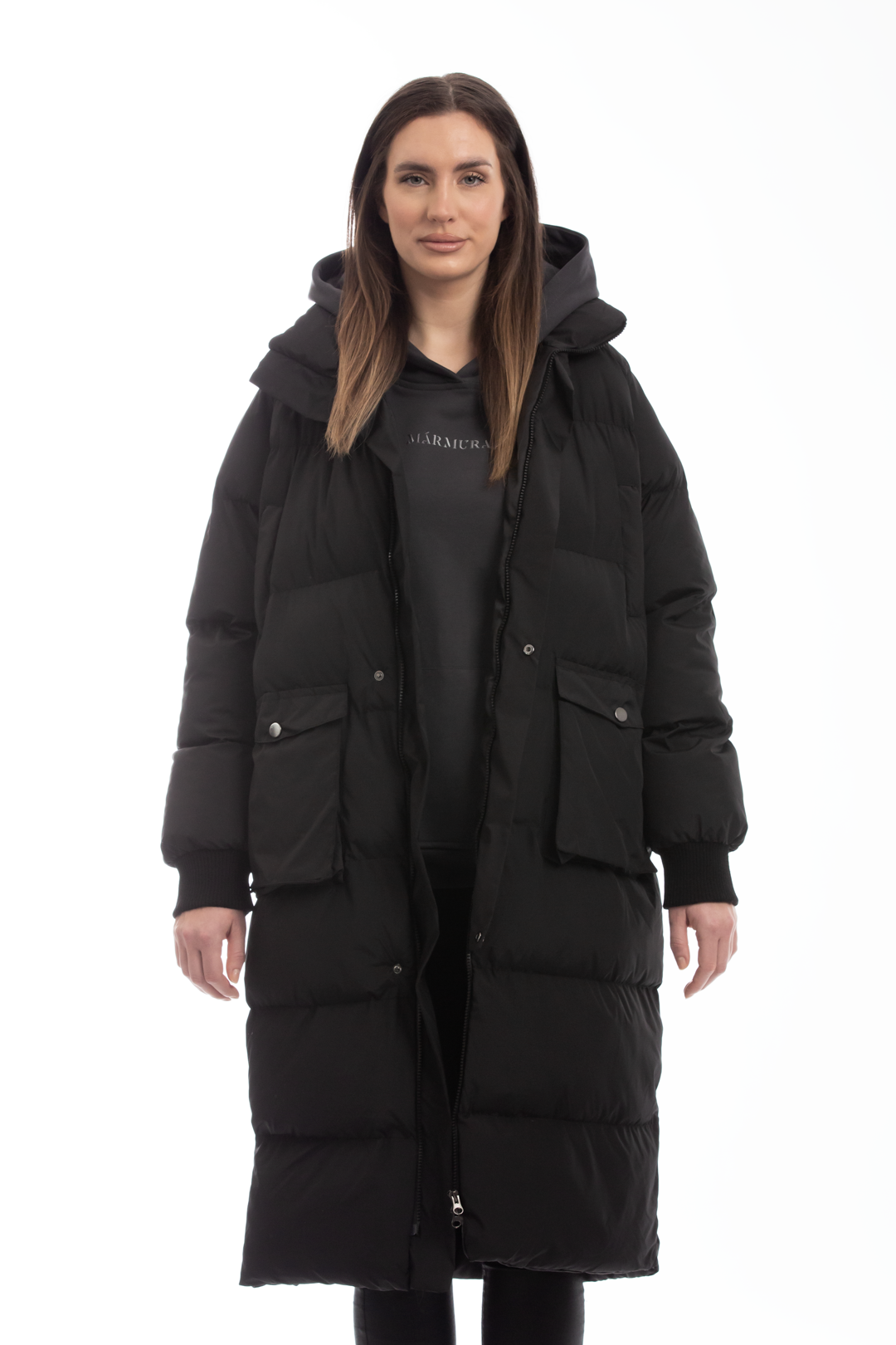 STEPPJACKE black / grey / creme