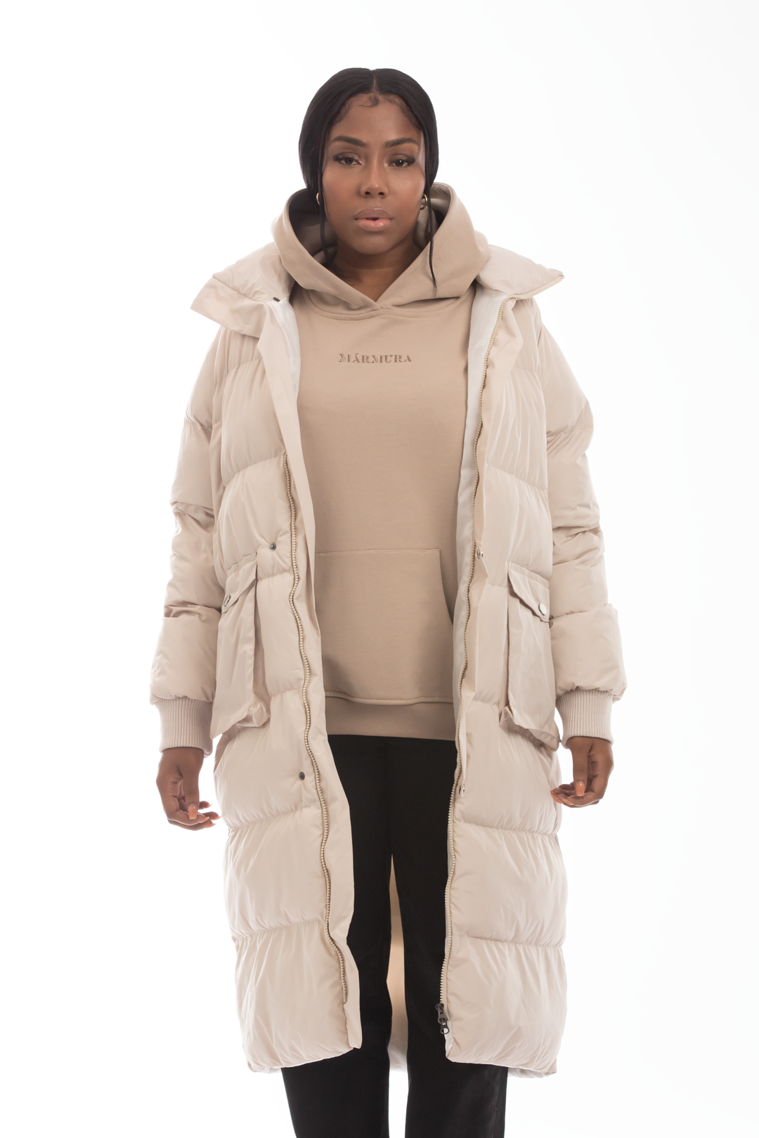 STEPPJACKE black / grey / creme