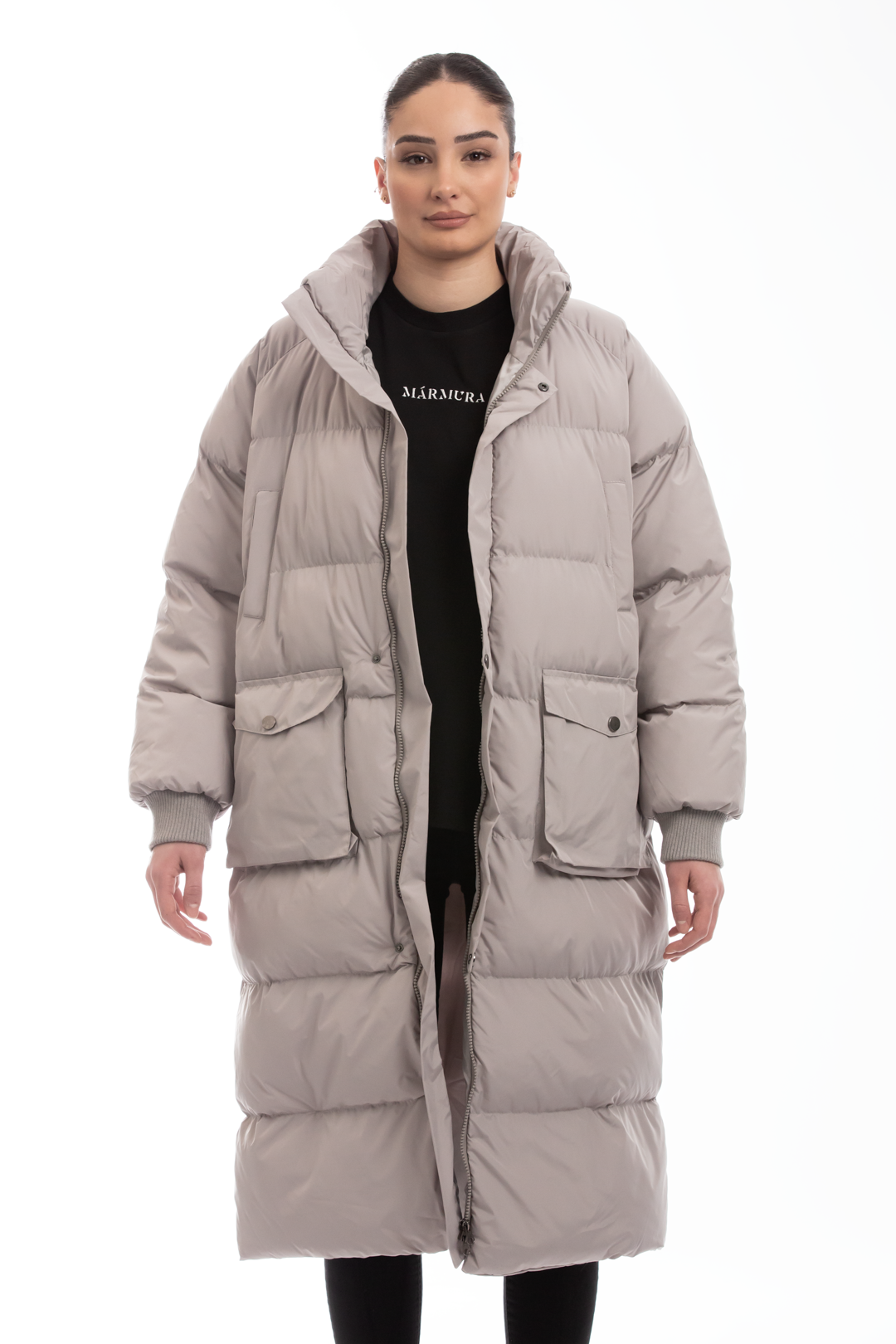 STEPPJACKE black / grey / creme