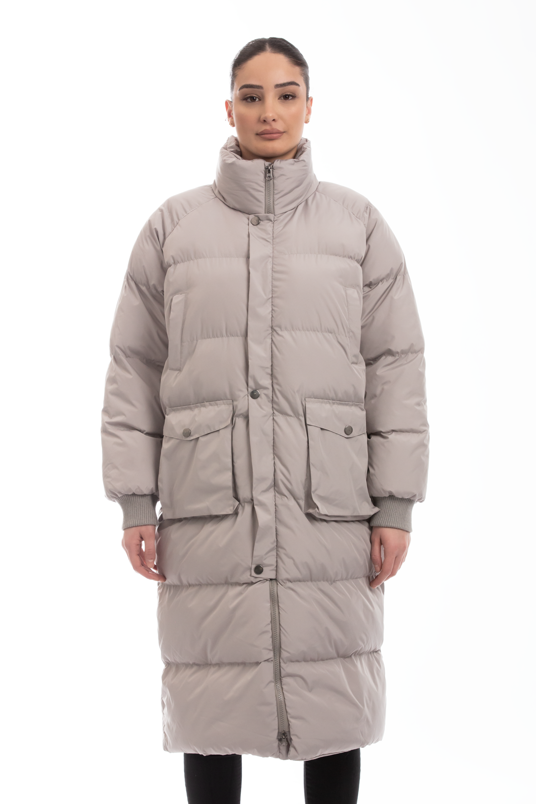 STEPPJACKE black / grey / creme