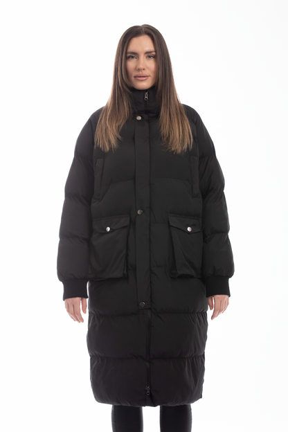 STEPPJACKE black / grey / creme